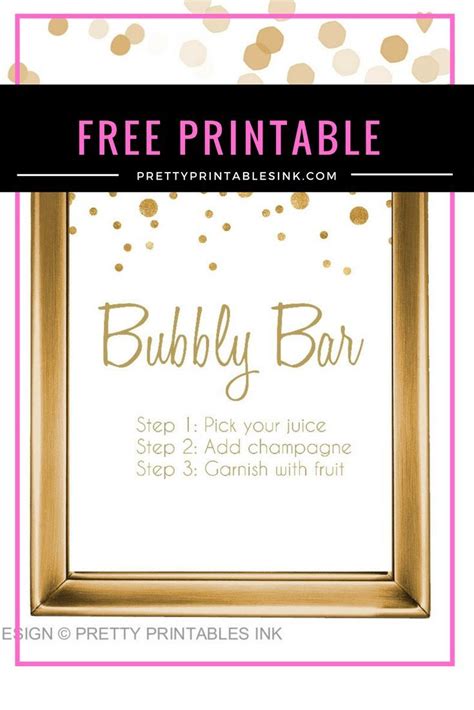 Bubbly Bar Sign Printable Free
