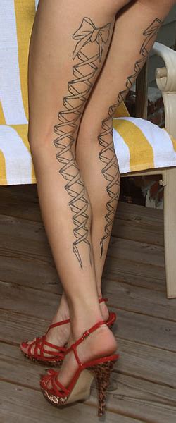 I Love This Thigh Leg Tattoo Ribbons Bow Tattoo Thigh Zipper Tattoo Corset Tattoo Lace Bow