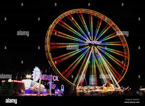 Ferris Wheel At Night Marksmens Festival In Biberach An Der Riss