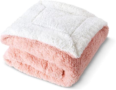 Sherpa Blanket Dual Sided Rosy Pink And Lily White Sherpa Throw