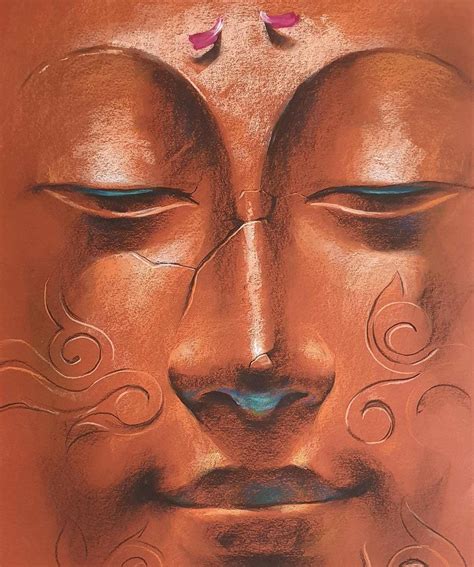 sanatan dinda yugpurush conte and pastel on paper brown blue by indian artist in stock