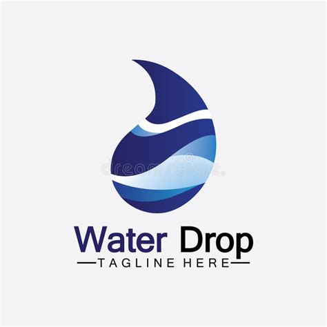 Abstract Blue Water Drop Logo Vector Illustration Design Template Stock