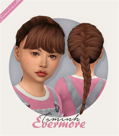 Simiracle Tsminh`s Evermore Hair Retextured Sims 4 Hairs