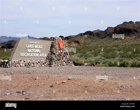 Entrance Sign To Lake Mead National Recreation Area In The States Of