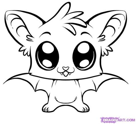 Cute hand drawn dog or kitten claws and paws, cartoon funny kitty and puppy animal foot. cute coloring pages | how to draw a cute bat step 6 ...