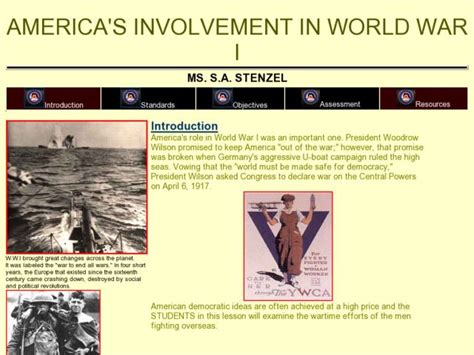 Americas Involvement In World War I Lesson Plan For 6th 12th Grade