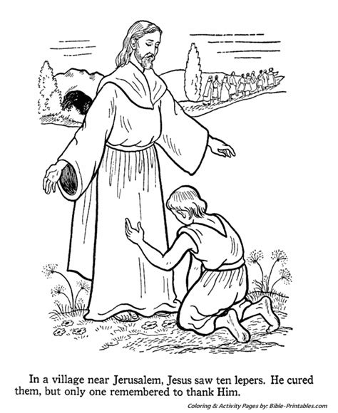 Jesus Teaches Coloring Pages Jesus Heals The 10 Lepers Bible Printables