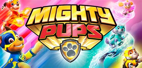 The meteor's golden energy grants the paw patrol superpowers. PAW Patrol Mighty Pups Logo Design