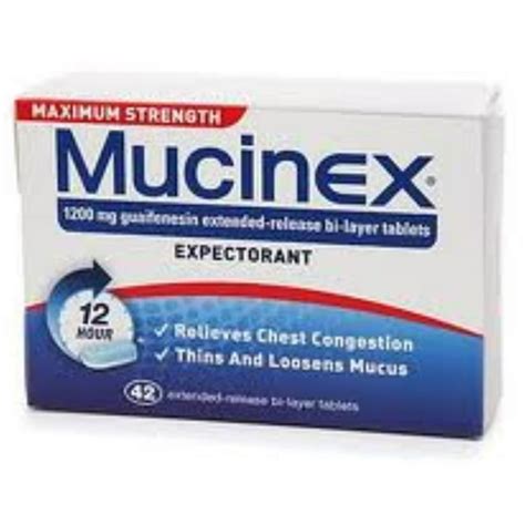 Mucinex 12 Hour Expectorant Tablets Maximum Strength 42 Tablets Pack Of 4