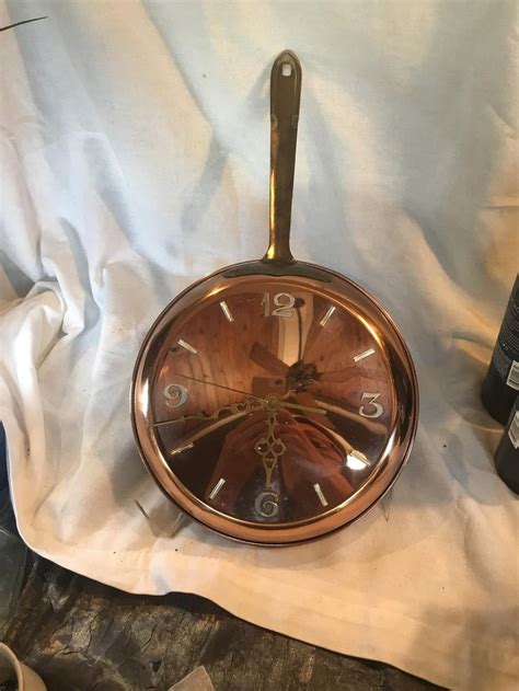 Vintage Copper And Brass Pot Clock 1960s Circa Free Etsy Copper