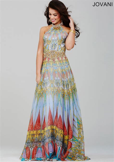 Multi Colored Chiffon Prom Dress 23419 Boho Fashion Boho Chic