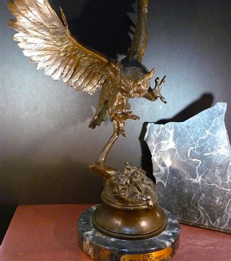 Bronze Sculpture Of An Owl By Jules Moigniez 1992