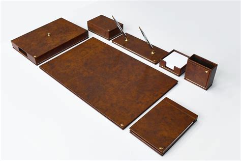 Leather Deskset Luxury Leather Desk Set Genuine Leather Desk Set