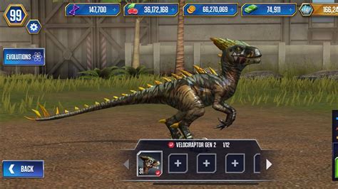 Velociraptor Gen 2 Level Max Full Hd Jurassic World The Game Youtube