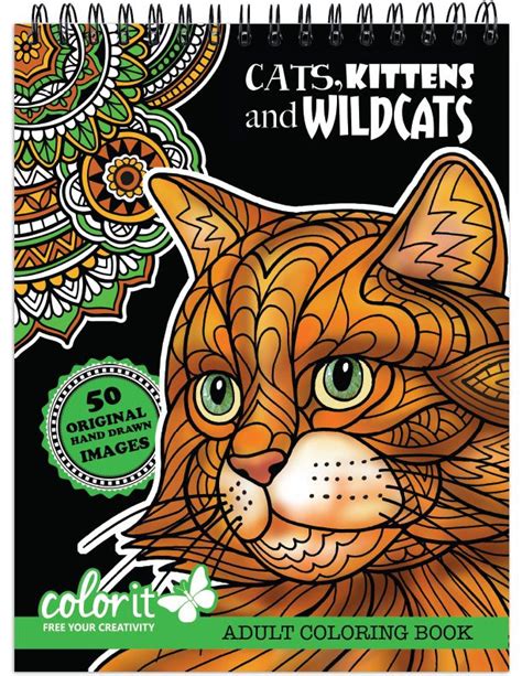 Cats Kittens And Wildcats Doodle Coloring Coloring For Kids Adult