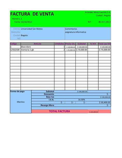 Hojas Excel Facil Factura En Excel