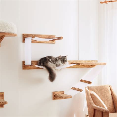 Large Wall Mounted Cat Shelf Play Platform With Bed Solid Etsy Uk