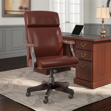 Saratoga High Back Executive Office Chair In Harvest Cherry Bonded
