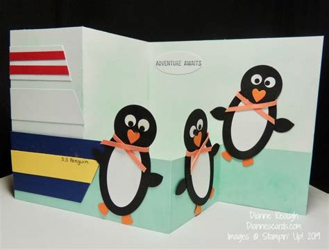 Punch Art Penguins For Travel Card Travel Cards Bon Voyage Cards