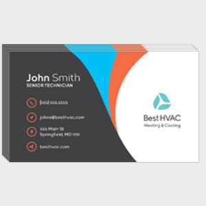 Business cards printing for professional hvac. HVAC Business Cards | HVAC Stickers | HVAC Forms