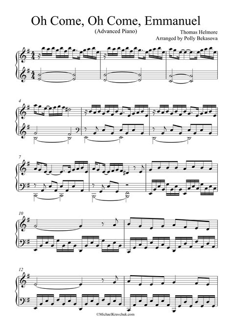 O Come O Come Emmanuel Music Sheet Pdf, O Come O Come Emmanuel Sheet Music (Piano 