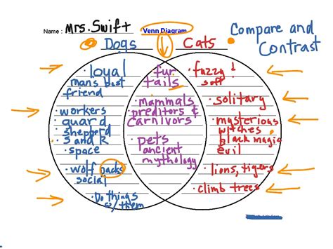 compare and contrast w venn diagram english writing showme