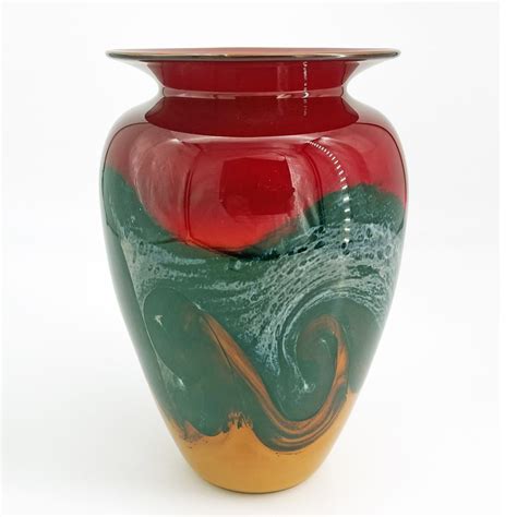 Scarlet Nova Cabinet Vase Large Michael Nourot Smithsonian Artist