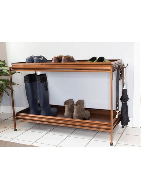 Gardener's supply company large boot tray. Metal Double Boot Tray - 2 Tier Shoe Rack | Gardener's ...
