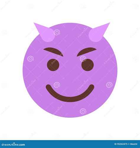 Evil Smiling Cartoon Face Emoji People Emotion Icon Stock Vector