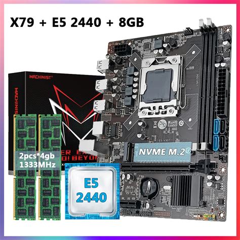 Machinista X79 Lga 1356 Conjunto Kit Placa Mãe Com Intel Xeon E5 2440 Cpu 8gb 2 Pces 4gb