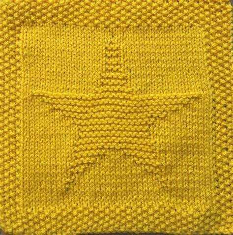 Free Knitting Pattern for Star Washcloth or Dishcloth or Afghan Square