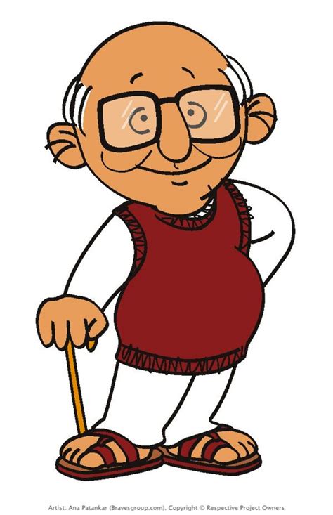 A Typical Indian Retired Man A Character Made For A Comic Strip In A