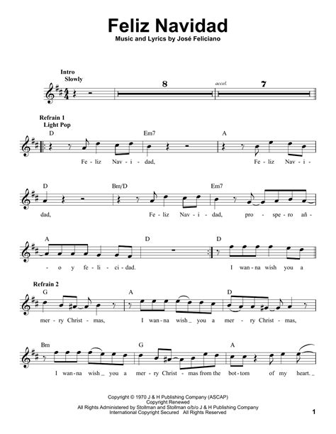 Eins davon, die sich auch gut zum deutschlernen eignen möchte ich dir heute. Feliz Navidad (Pro Vocal) - Print Sheet Music Now