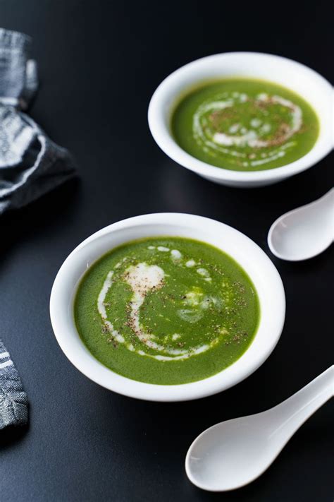 Spinach Soup Wholesome Vegan Palak Soup Dassanas Veg Recipes The