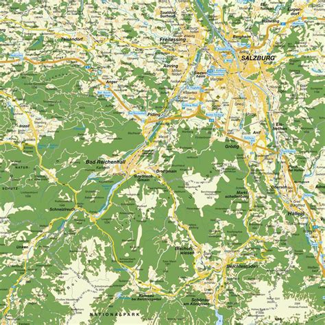 Temperatur, wetterzustand, sonnenstunden und regenwahrscheinlichkeit in der 16 tagesübersicht. Landkarte Freilassing, Salzburg: Stadtpläne, Landkarten ...