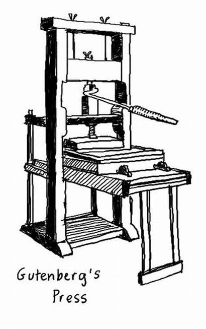 Gutenberg Printing Press Johannes Drawing Impact Finished