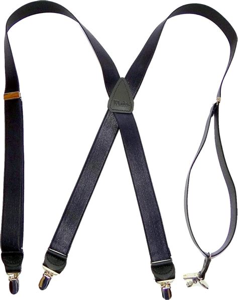 Tuxedo Black Formal Satin Finish X Back 1 Wide Holdup Suspenders With