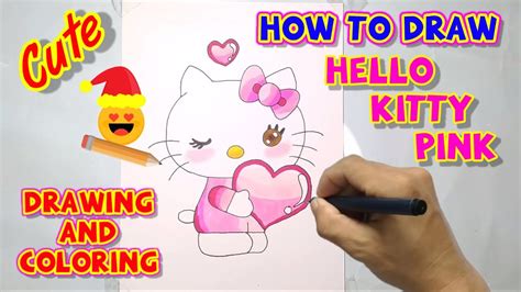 Cara Menggambar Hello Kitty Pink Dengan Mudah Step By Step Youtube
