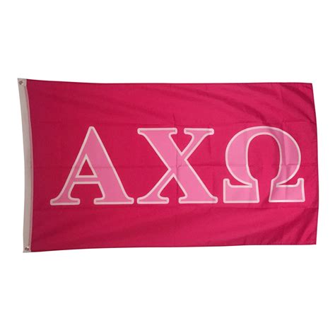Alpha Chi Omega Dark Pinklight Pink Letter Sorority Flag