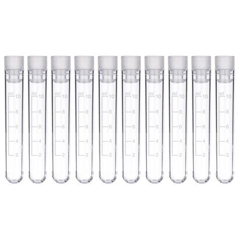 Nuolux 50pcs 10ml Plastic Labs Frozen Test Tubes Vial Seal Sample