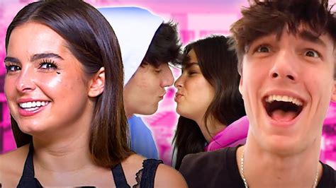 tik tok exes addison rae and bryce hall kiss and make it official after