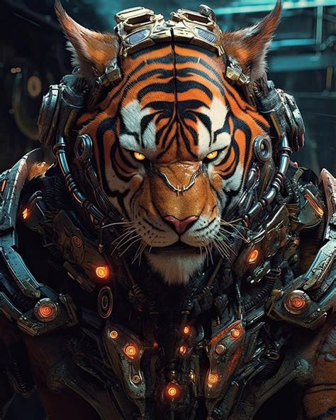 Download Tiger Cyborg Ai Generated Royalty Free Stock Illustration