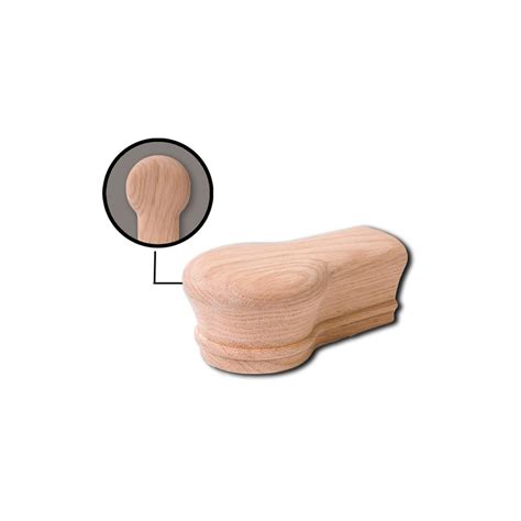 Unfinished red oak stair handrail. HOUSE OF FORGINGS 7019 Red Oak Opening Cap- 6010 Wood ...