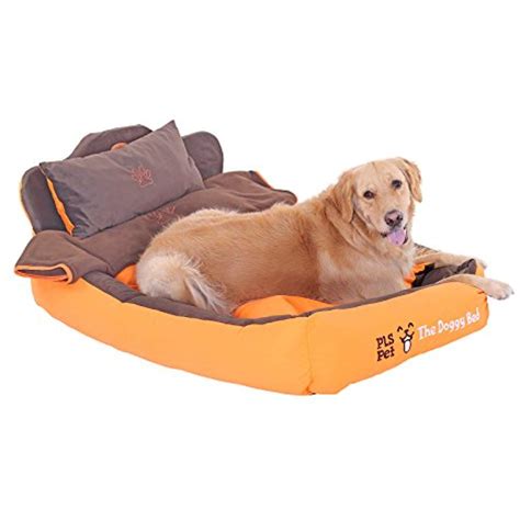 Pls Birdsong The Doggy Bed With Blanket Large Orange Bolster Dog Bed