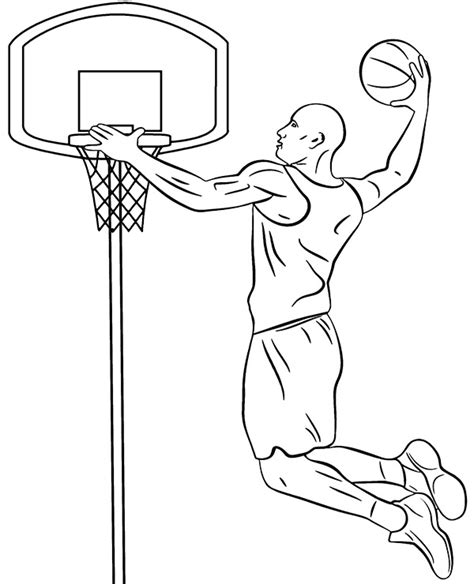 De Un Slam Dunk De Baloncesto Dibujos Para Colorear Mates Baloncesto