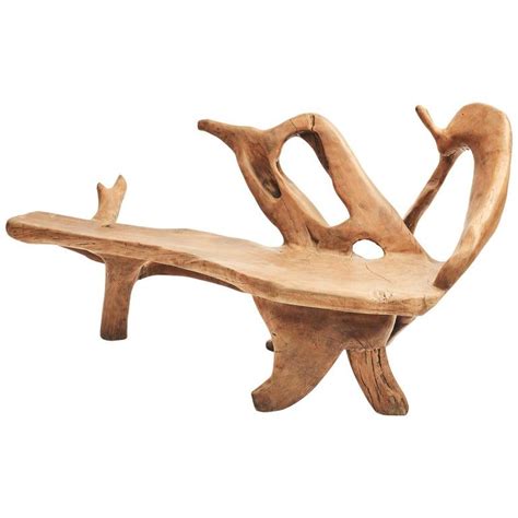 Sculptural Philippine Molave Root Bench Wood Bench Rustic Materials