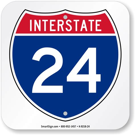 Interstate 24 Sign Interstate Shield Sign Souvenirs Sku K 9218 24