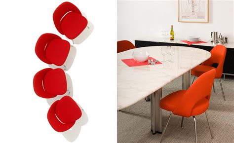 I love the contrast but i think the upholstered versions are probably more comfortable. Saarinen Executive Side Chair With Metal Legs - hivemodern.com