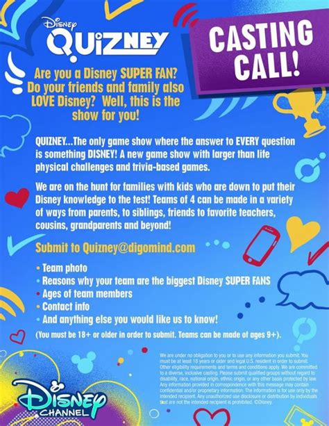 Auditions For New Disney Channel Show Disney Quizney Auditions Free