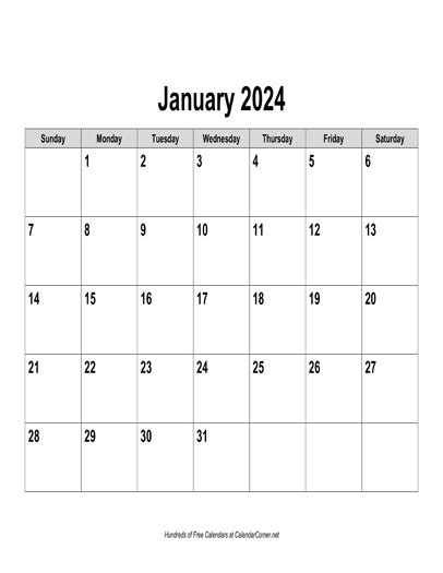 Free 2024 Calendar Landscape